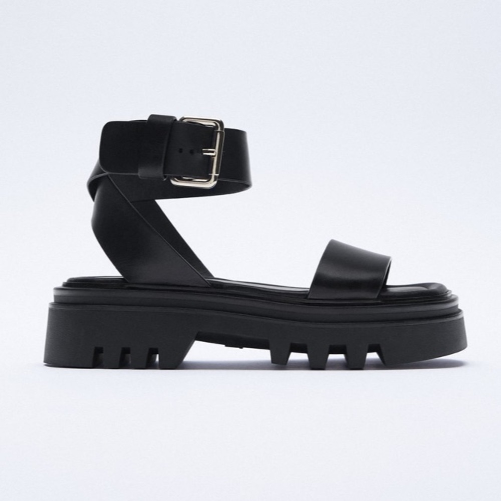 Lug sole leather sandal